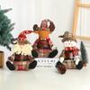 2024 Christmas Snowman & Elk Tree Decoration Dolls Plaid Button Figurines Ornaments