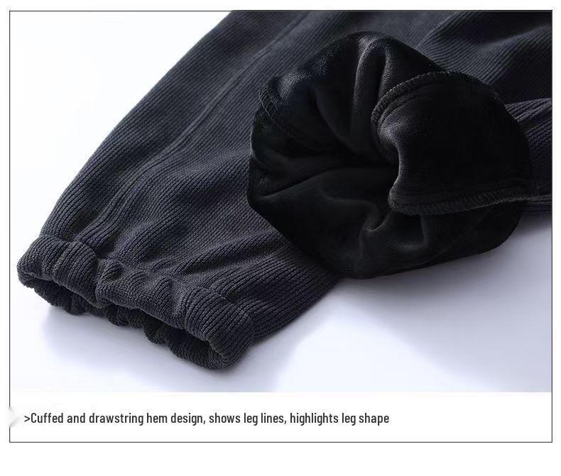 Men's Trendy Fleece-Lined Corduroy Sweatpants: Winter Warmth & Versatile Style