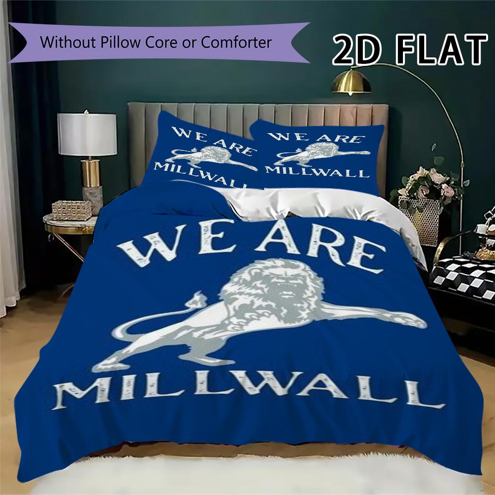 Millwall FC Set Copripiumino Trapuntato Coperta Trapuntata Federa Decorazione per la Casa Regalo di Compleanno (1 * copripiumino + 2 * federe senza imbottitura)