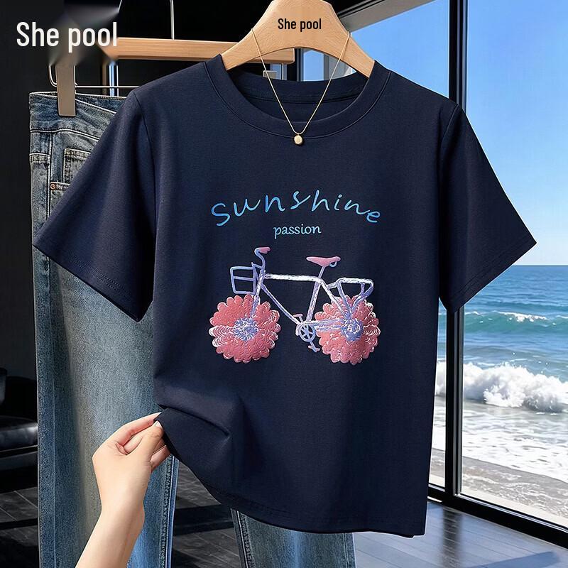 Women s Letter Print Short Sleeve T-shirt L