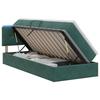 LED Storage Bed with Mattress Dark Green 90 X 200 Cm Velvet