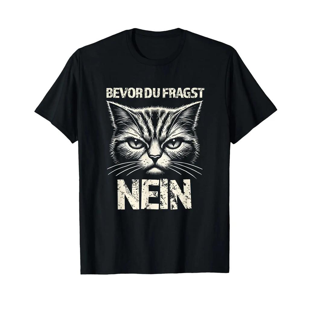 Cat Funny Saying Sarcasm Humour T Shirt black vintage Washed homme graphic Stretched Top For Everyday Wear Stylish fashion