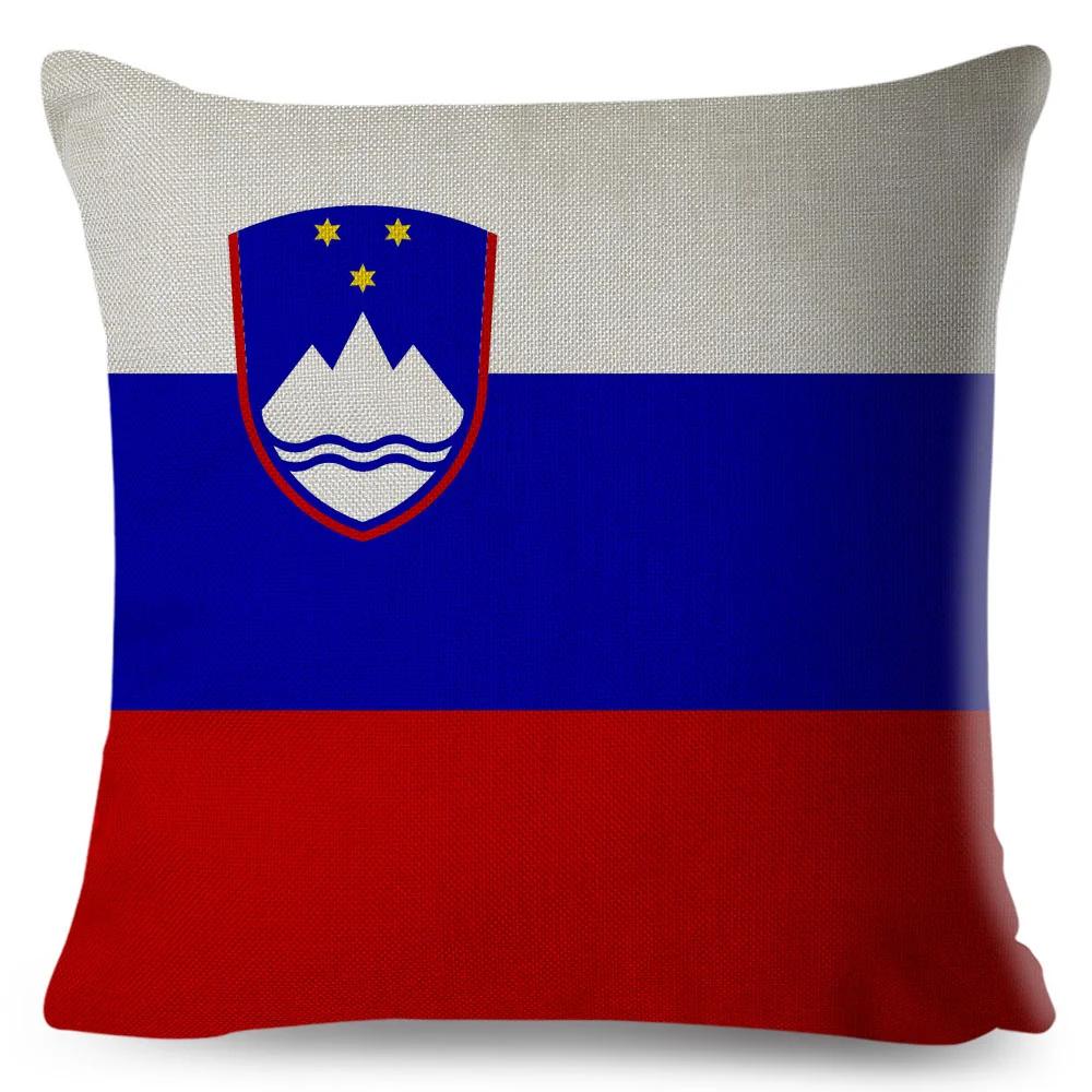 50 Style National Flag Cushion Cover for Sofa Home Children Room Decor Geometric Print Pillowcase Polyester Pillow Case 45x45cm