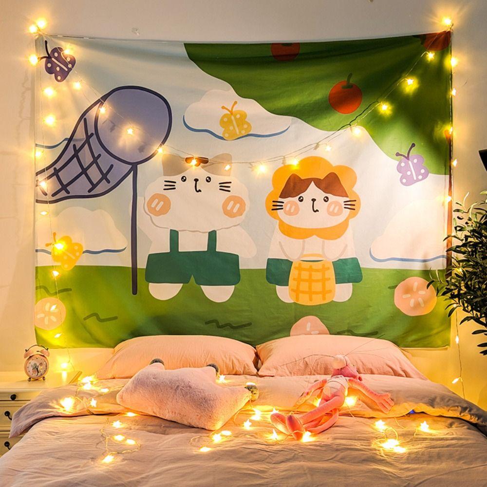 

6M Lamp String Bedroom Wall Tapestries Hanging Wall Rugs Dorm Decor Blanket Wall Decoration Wall Style 8