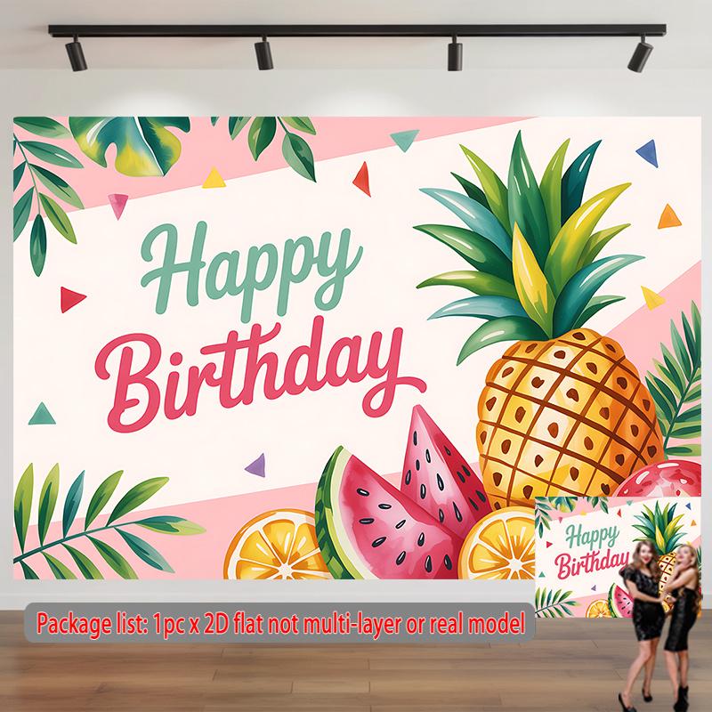 Party Backdrop Tropical Flat Fruit Photo Booth Background Front Door Decor