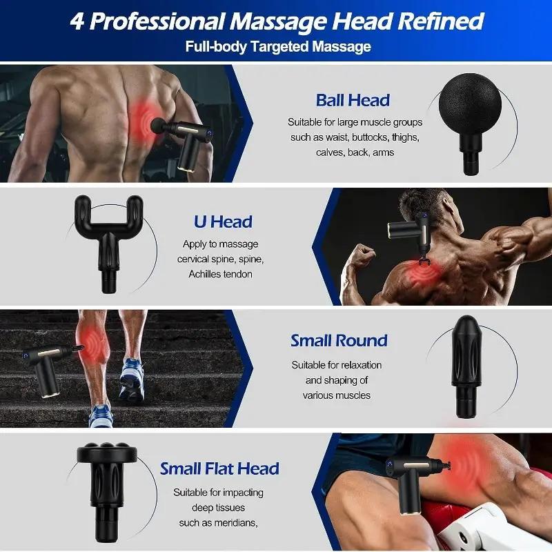 Mini Portable Fascia Massage With Lcd Display Quiet Operation Perfect For Post Workout Relaxation Home Office Use