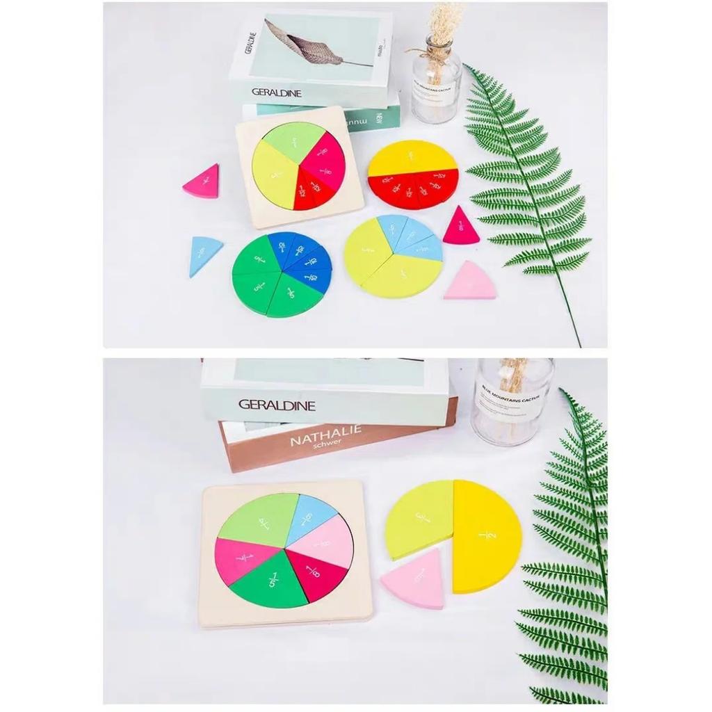 Brüche Mathe Lehrmittel Runde Form Instrument Kinder Montessori Frühe Bildung Mathe Entwicklungsspielzeug Geschenke