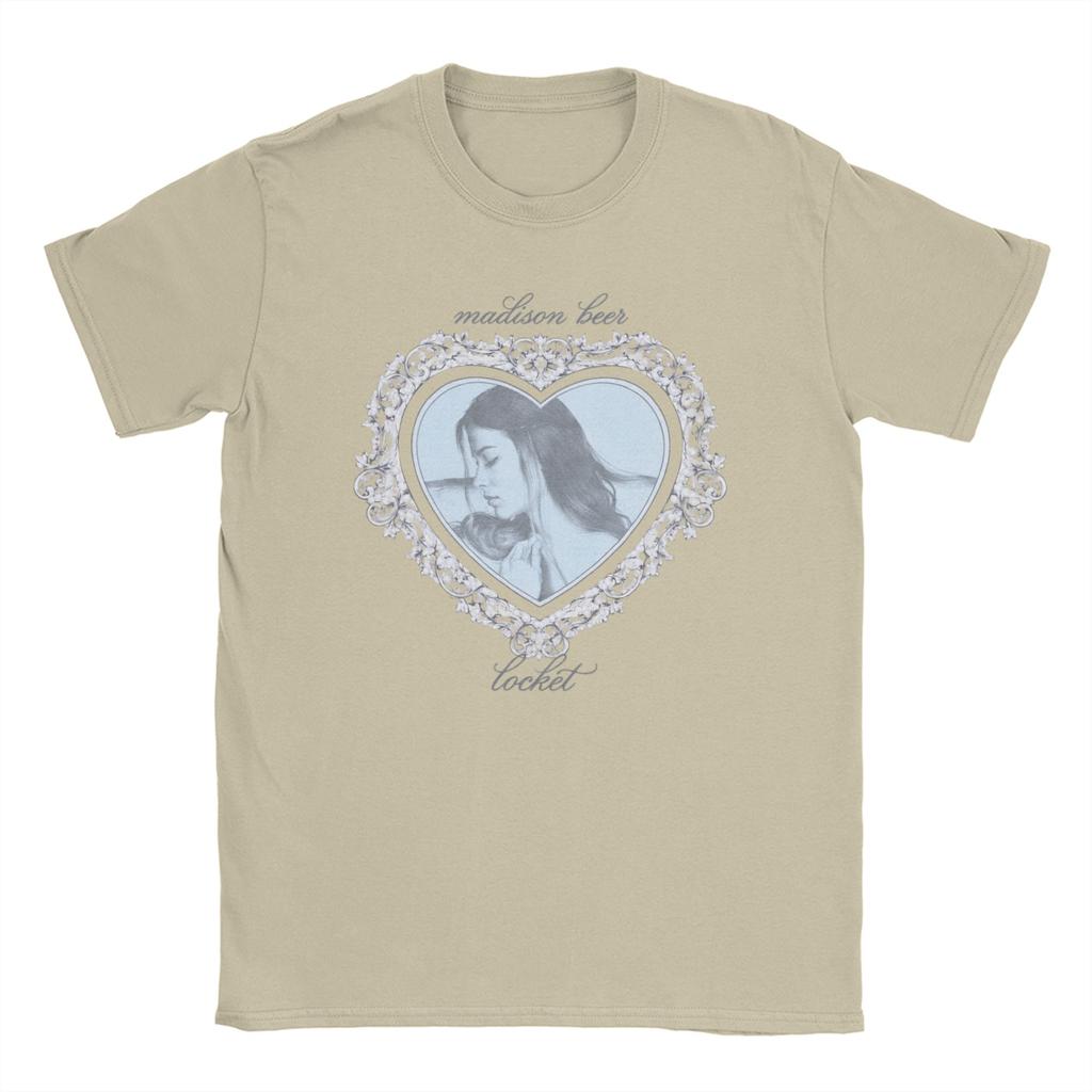 Vintage Madison Beer Medaillon Merch Y2K T-Shirt Unisex Damen Rundhals 100% Baumwolle T-Shirt Kurzarm Tees Bedruckte Kleidung
