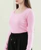 WHEN YOU MOVE Square Neck Symbol Logo Embroidered Ribbed Tee (3 Colors)