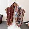 Women Fashion Spring Summer Lady Printed Imitation Silk Scarf Elegant Shawl Versatile Square Neckerchief and Headscarf