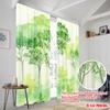 2pcs,2D Plane Printing Curtains Forest Dreamscape Versatile Fabric (without Rod) Art Deco Festive Perfect for Bedroom, Living