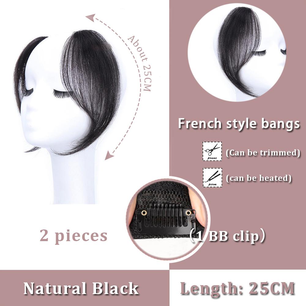 

Черный Коричневый Парик Челка Наращивание Волос Синтетический Парик Женщины Клип Стиль Челка