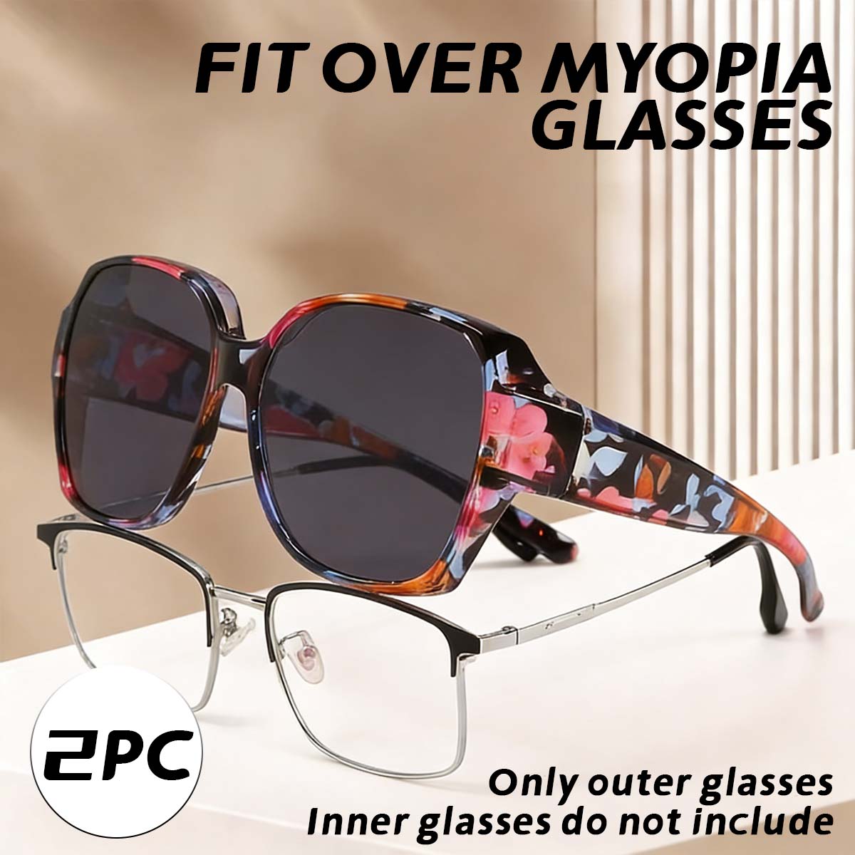 Bai Fen Bai Electronic 3C Men's Vopha Over The Glasses Sunglasses Clip On Sunglasses Over Prescription Glasses Glasses For Wo And T01