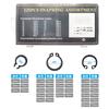 Set of 225 18 Types of M6-M32 C-Shaped Snap Rings, External Locking Snaps, Circlips, Retaining Clips, Kit for Fixing Parts, Replacement, and Repair, B