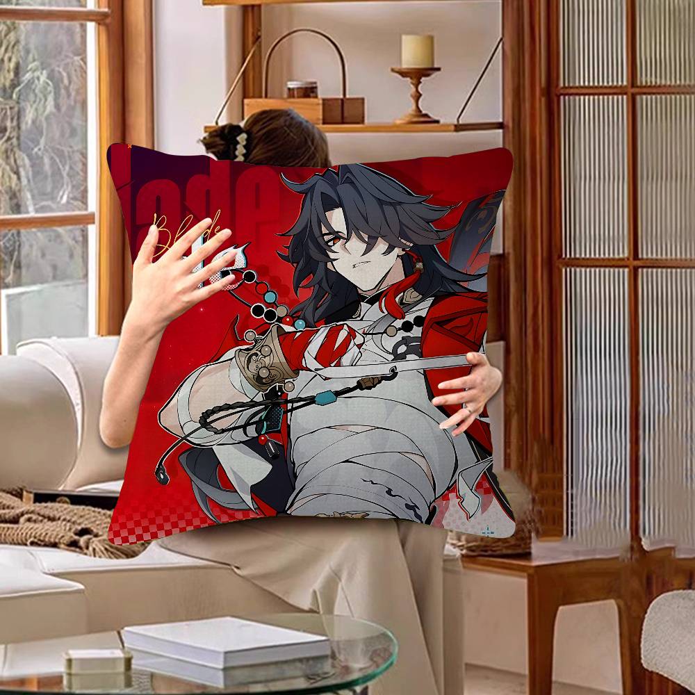 Honkai Star Rais Game 4545cm Cushion Cover Pillow Cover Decor Pillowcase Home Pillowcase For Couch Pillow