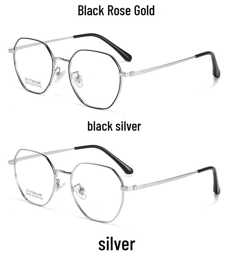 Retro Polygonal Metal Glasses Frames: Fashionable, Slim, Non-Prescription Myopia Glasses