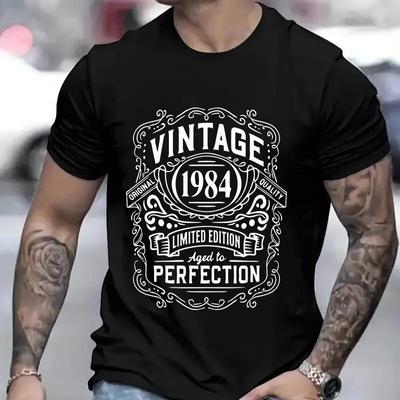 40th Birthday T-shirts Vintage 1984 Aged To Perfection Tshirts 20th_30th_50th_60th_70th_80 Tees Unisex Tops Born In 1984 Gift
