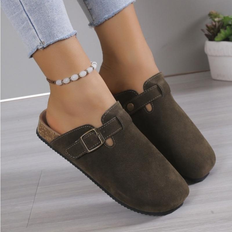 

Тапочки Baotou для женщин, парные тапочки из пробки, большие римские туфли, полутапочки 45 армия зеленый