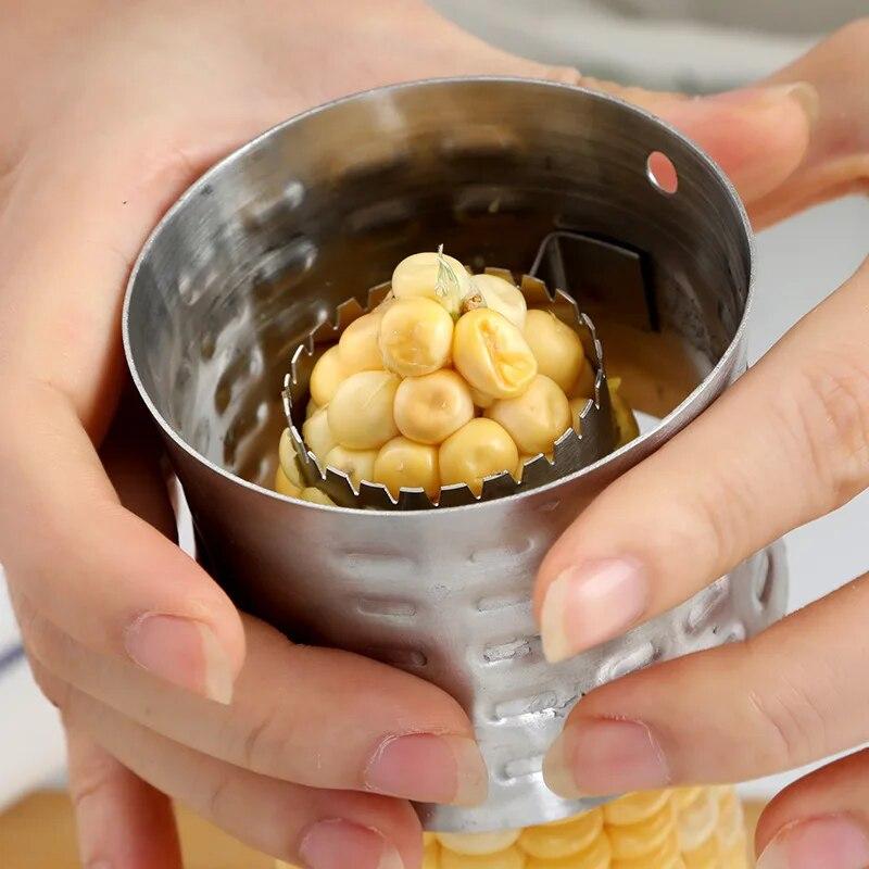 1Pcs Corn Stripper Fruit Tools Stainless Steel Corn Cob Remover Cutter Shaver Fruit Vegetable Cooking Tools Kitchen Supplies