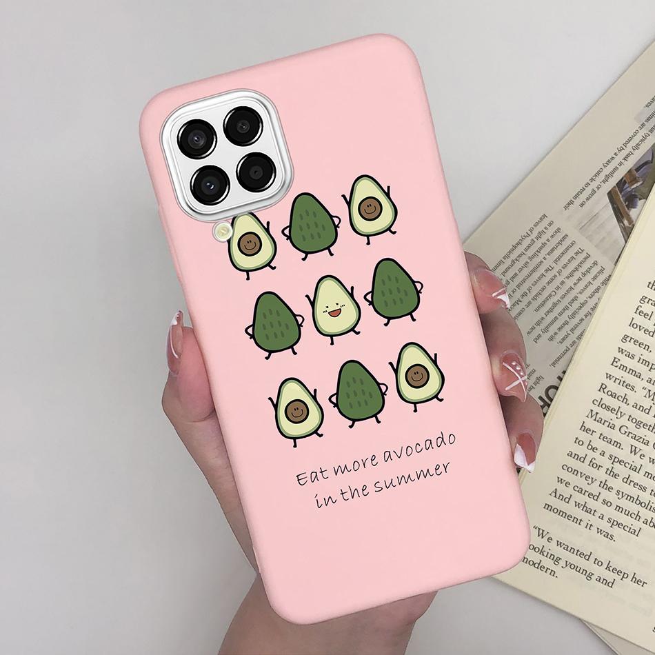 For Samsung Galaxy M33 5G Case Heart Cartoon Silicone Matte Shockproof Phone Cover For SamsungM33 GalaxyM33 M 33 Funda Shell TPU