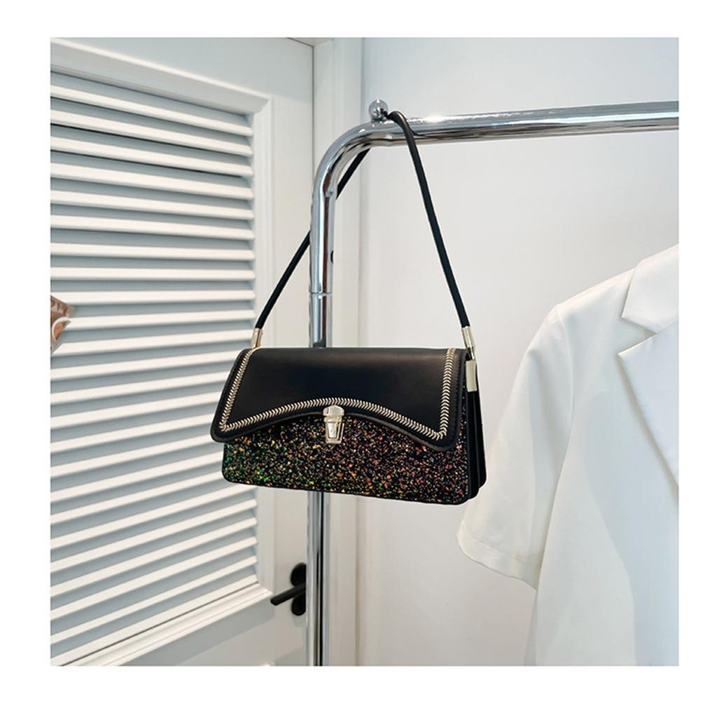 Large Capacity Splicing On The New Foreign Fashion Sequins Fashion Shoulder Armpit Small Square Bag for Women
