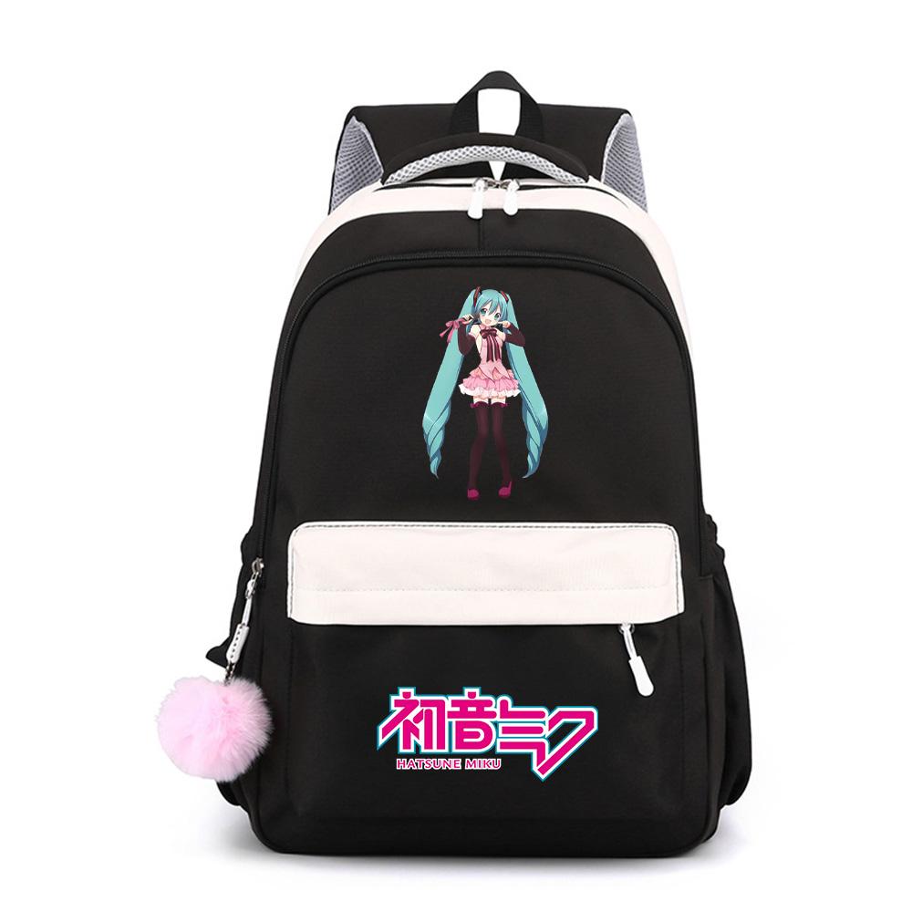 Anime Cartoon Hatsune Miku Printed Large Capacity Waterproof Backpack for Teenger Student Girl Boy Schoolbag Bookbag Kid Gift Travel Bag