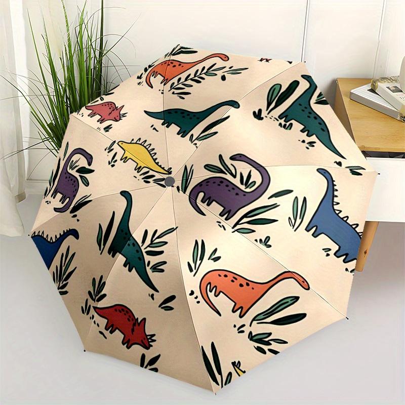 1pc Dino Pattern Automatic Open/Close Umbrella with One Touch Button,, Windproof Design   Lightweight Portable Umbrella for Women & Men6107