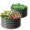 2-Pack 4ft X 18 Tall Galvanized Raised Garden Beds Outdoor Round Metal Planter Box for Planting Vegetables Flowers Herb Anti-Ru