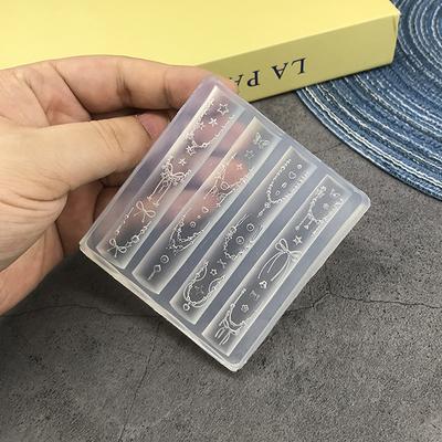 Kreskówkowy Silikonowy Łańcuszek z Koralików do Paznokci Rzeźbiony Kokardkowy Formularz Ozdoby do Paznokci Paznokcie DIY Design Stereoskopowa Płytka do Stemplowania Narzędzia do Manicure