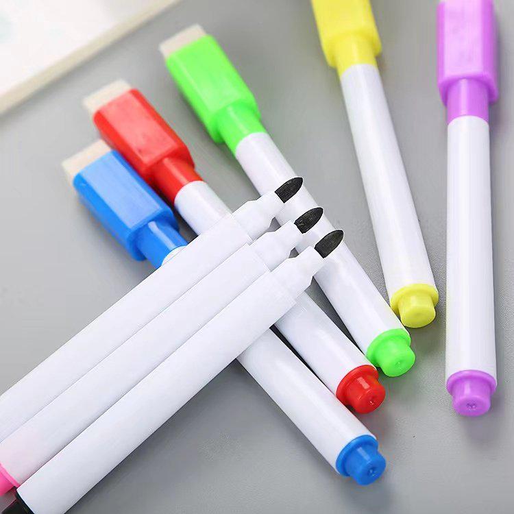 8 Colors Bagged Erasable Water-Based Whiteboard Markers with Brush for Drawing