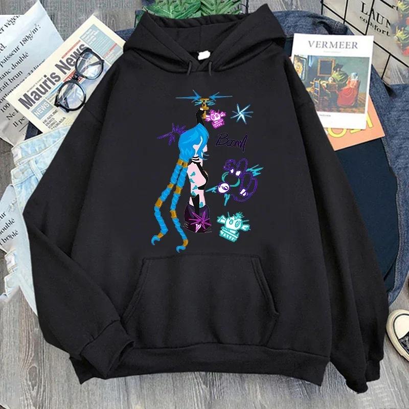 

2025 Arcane Jinx Print Hoodie Pullover Men Women New Толстовки Casual Fashion Clothing Retro Oversize Creative Hoodies Long Sl 3XL
