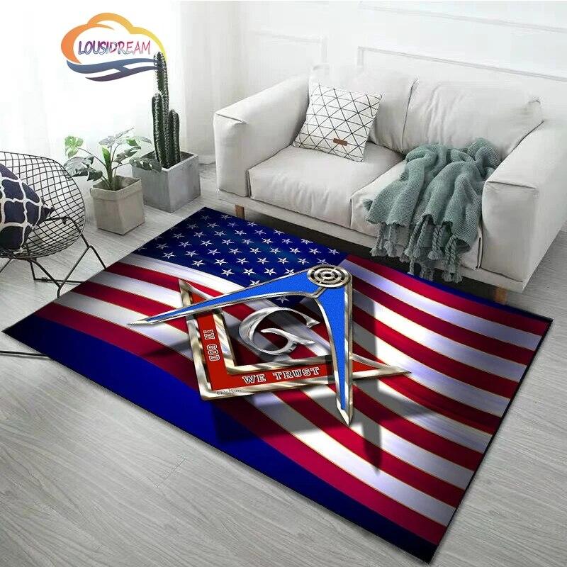 Νεότερο μοδάτο χαλί Freemasonry Χαλί Μασονικό μαλακό χαλάκι πόρτας Χαλιά κρεβατοκάμαρας Freemason Σαλόνι Πόρτα Δάπεδο Χωλ Χαλάκι Χαλάκι γιόγκα