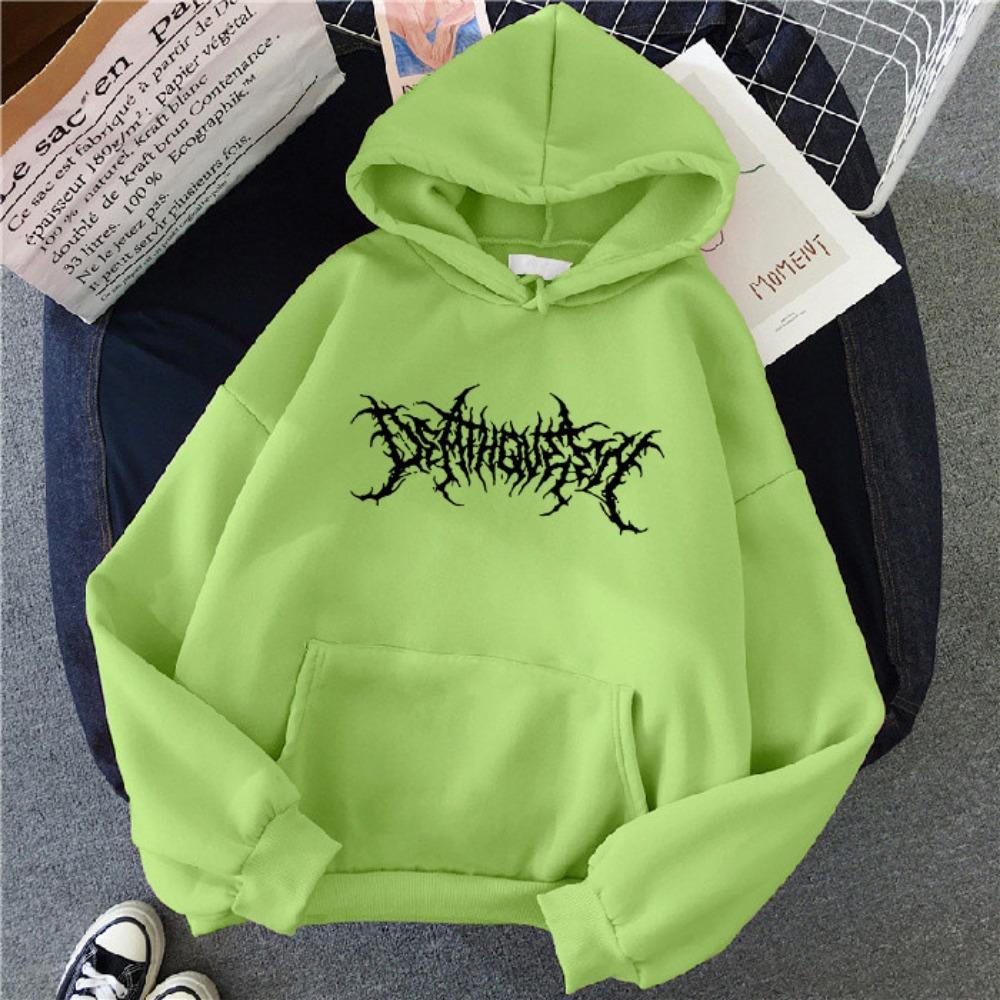 Korean Version Autumn and Winter Loose Letter Hooded Fleece Sweater Women