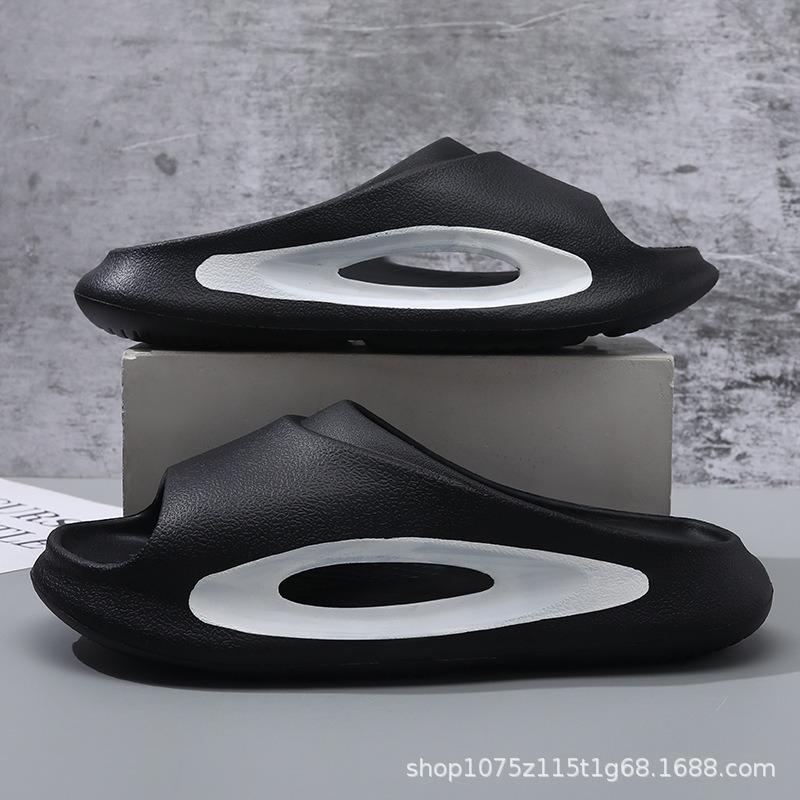 Slippers men's summer new couple fashion color matching outer wear home cool slippers non-slip beach one-word drag