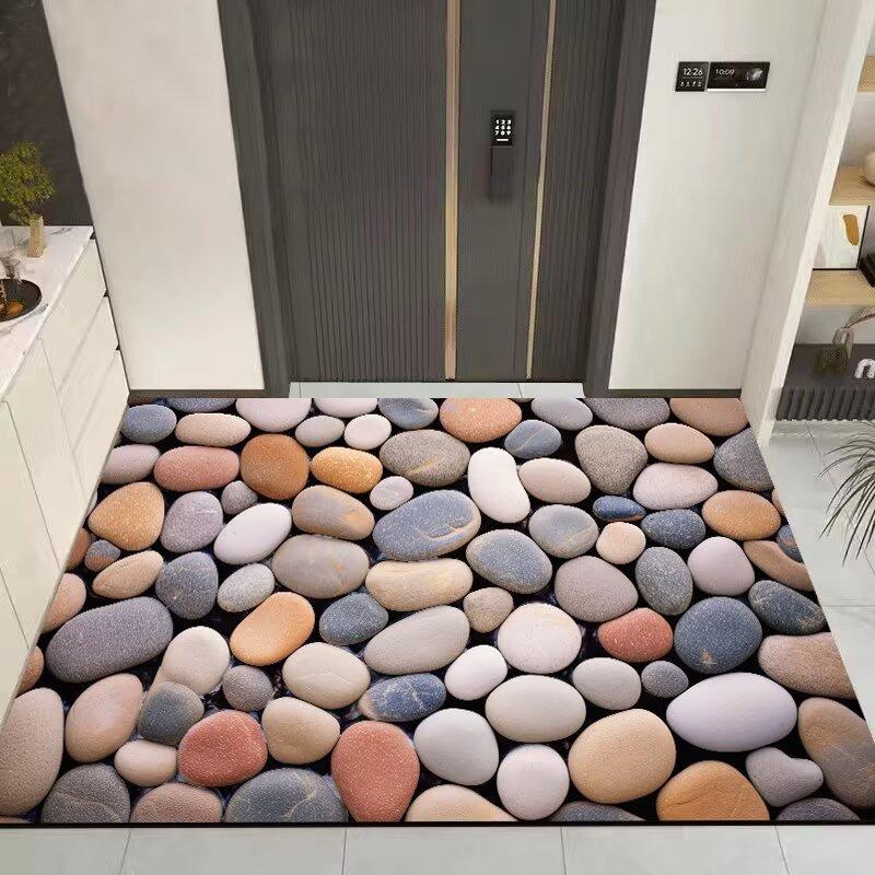 3D Kiesel Badezimmer Bodenmatte Rutschfest Schnelltrocknend Fußmatte Pflegeleicht Türvorleger