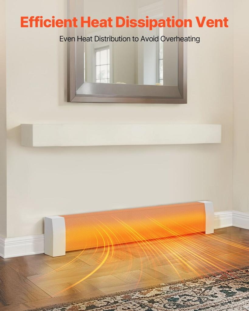 Baseboard Heater Covers, Premium Series 1222 Mm Standard Electric Heating Unit Front Cover for Home Improvement, Heavy-duty Steel, Easy Installation