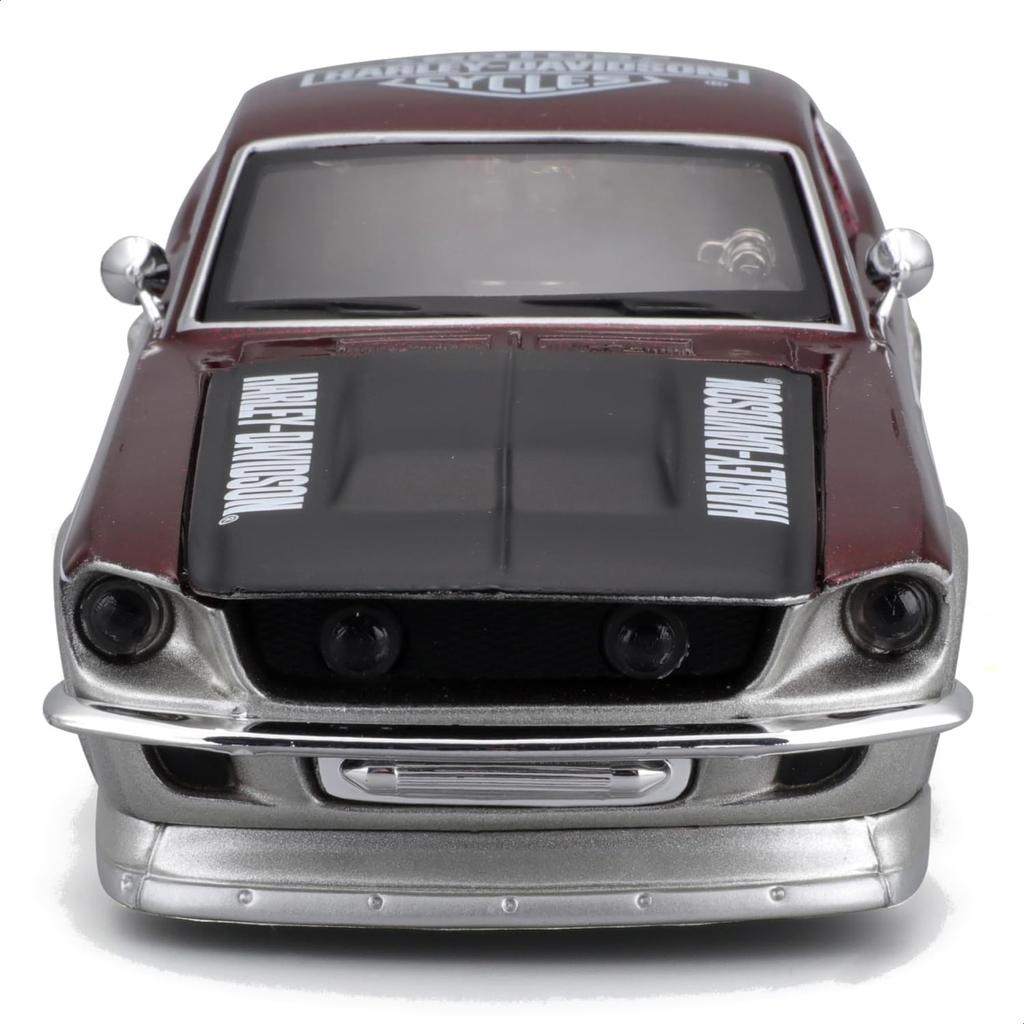 Maisto 1/24 Scale Diecast Model Car 32168 Ford 1967 Mustang GT Silver Harley-Davidson Custom Series / Finished Model Car