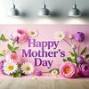 Happy Mother's Day Floral Party Banner,Backdrop with Text Decorative Elements for Home Wall and Photo Decor,Party Backdrop,Mothers Day Decor