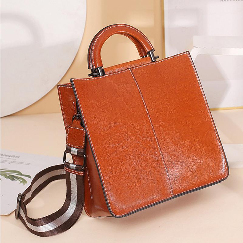 Bolsos de cuero auténtico para mujer, bolso de mano de lujo con cremallera, bolsos de mano de piel de vaca, bolso bandolera de diseñador