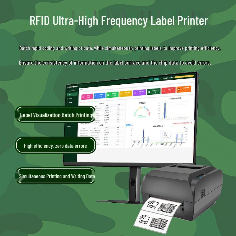 UHF RFID Thermal Transfer Label Printer CN Plug (adapter Included)
