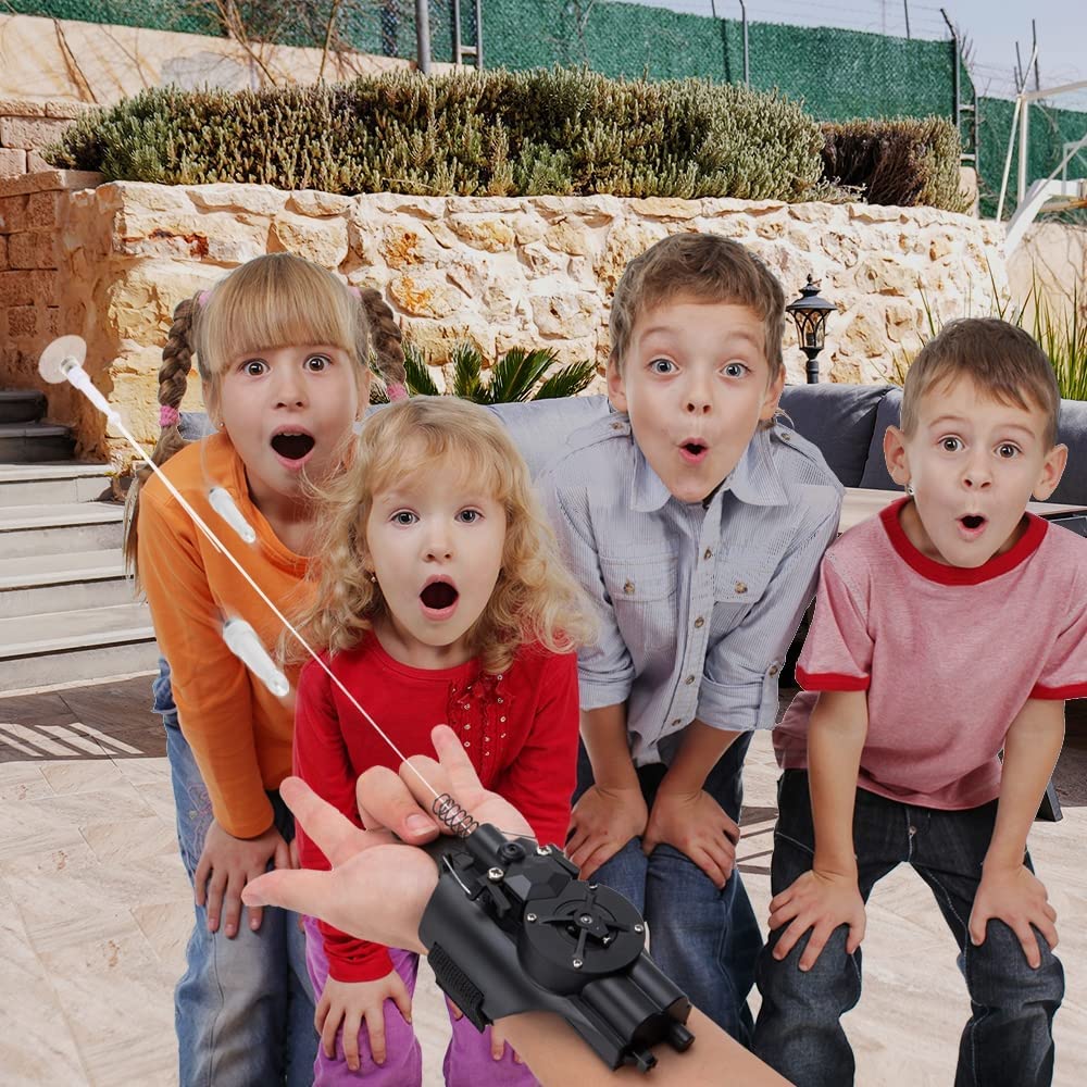 Web Web Shooter Bracers USB Rechargeable Rope Spider Launcher Web Shooter Small Object Holiday Gift Compatible [Yugoo] Shooter, Spider-Man, Launcher,