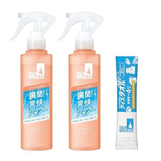SEA BREEZE Deo Wasser Seife Sprühflasche 145ml x 2er Set + Probe (Quasi-Droge) Deo-Spray Antitranspirant erfrischendes Schweiß-Spray Hitzeschutz