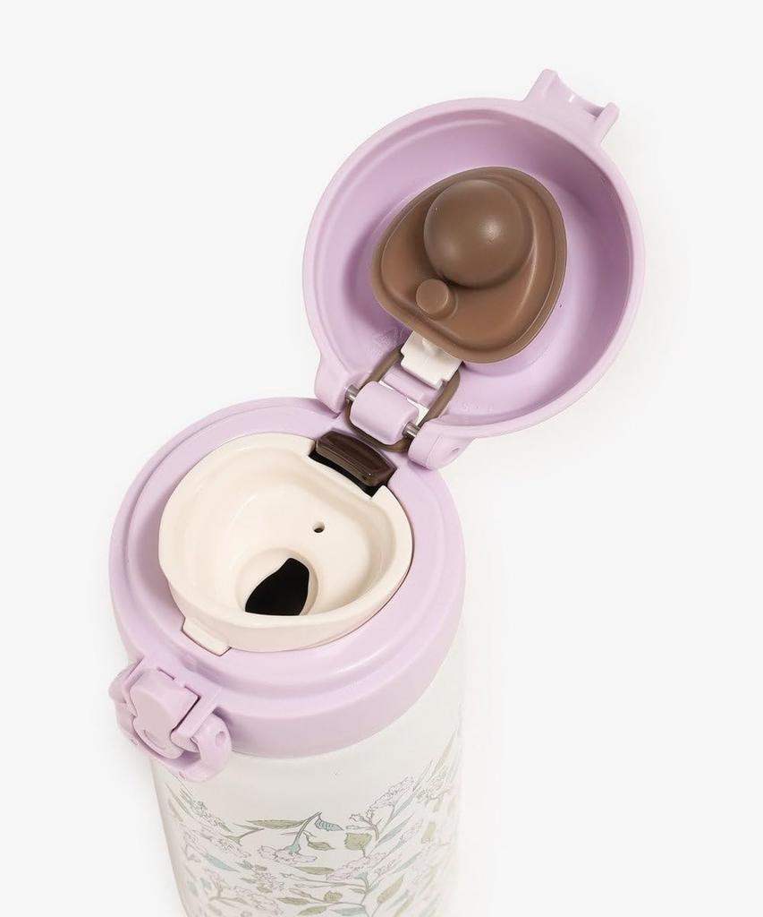 Afternoon Tea Living HS99 Flower Art Thermos Purple One-Touch Bottle, 350ml,