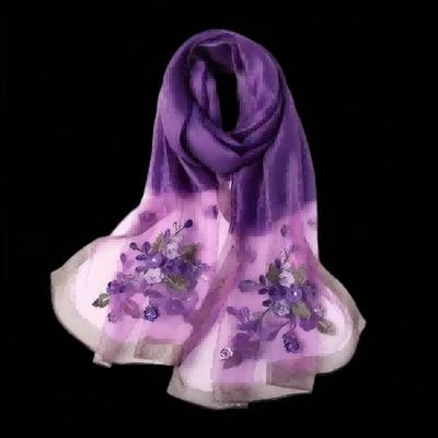 Haoman Shu Embroidery Silk Scarf