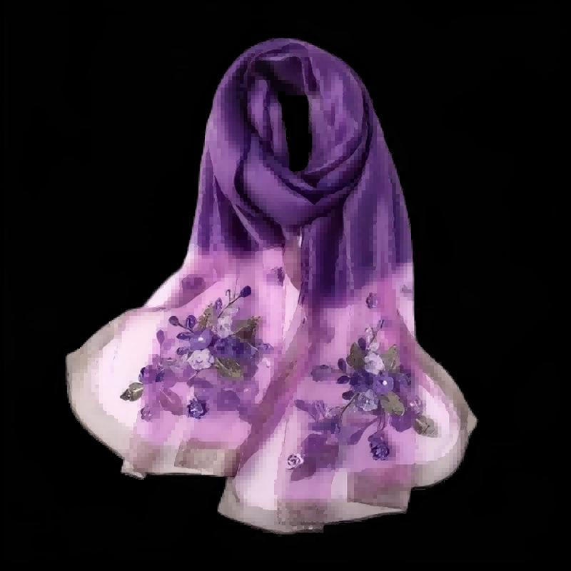 

Шелковый шарф вышивки Шу