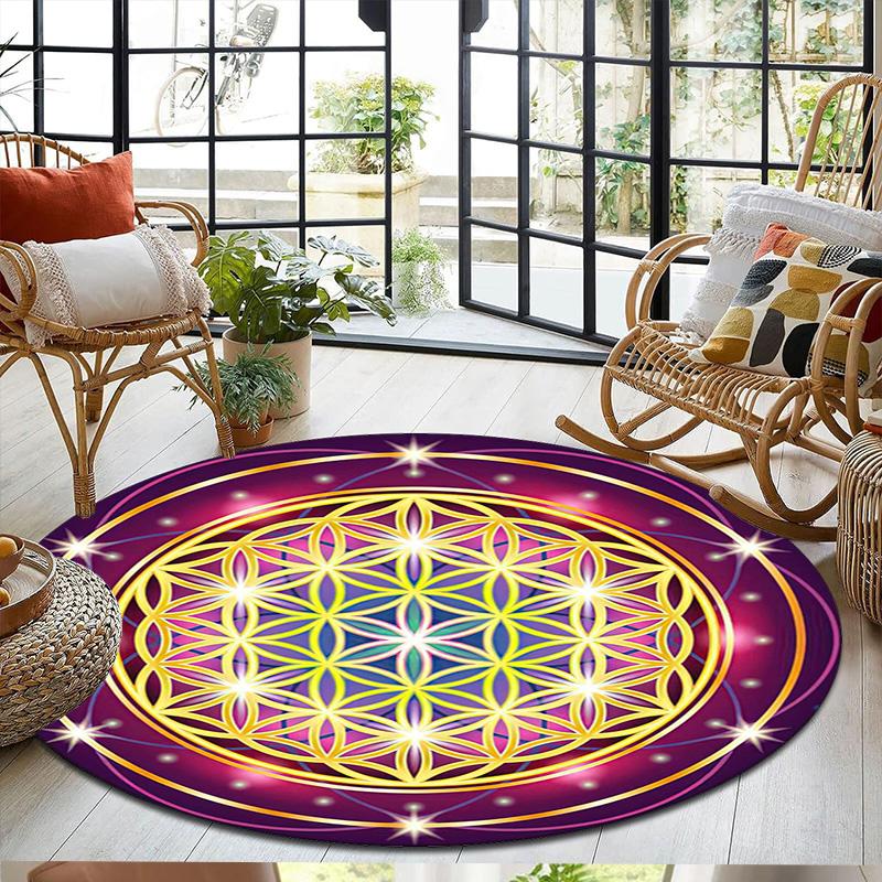 1Pc Tree of Life Circular Print Rug - home decoration Carpet For Living Room Bedroom Flooring Computer Chair Area Rug
