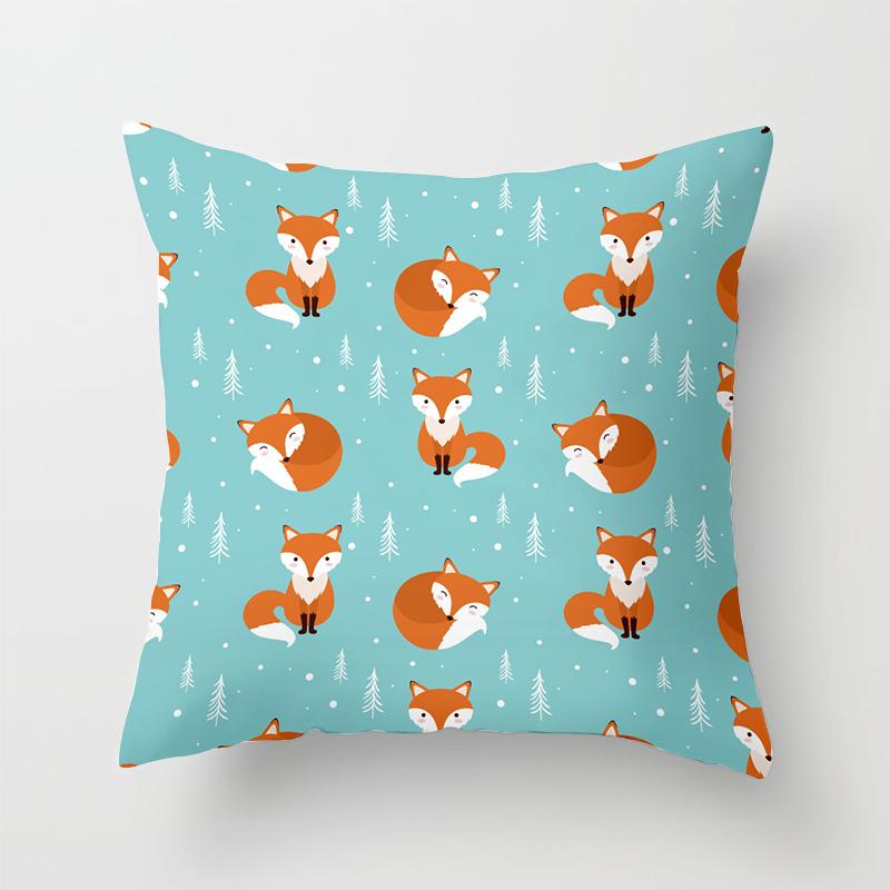 Cartoon Fox Series Animal Car Pillowcase Living Room Sofa Cushion Cover Pillowcase Bedroom Home Exquisite Decoration Pillowcase