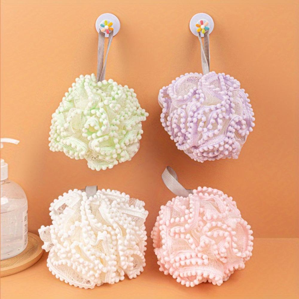 Shower Bath Sponge Balls, Cute Unisex Body Exfoliating Bathroom Accessories