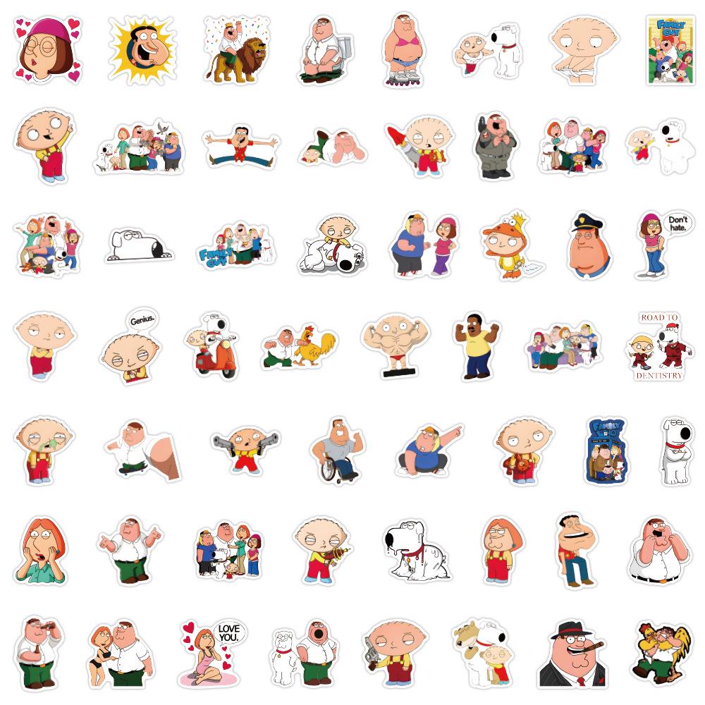 56 Family Guy Parody Graffiti Stickers for Home, Scooter, Computer, Guitar, and Diary Decoration