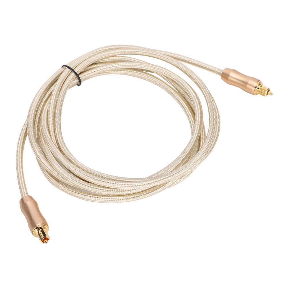 5.1 Sound Track Digital Optical Fiber Audio Cable Gold for Speaker Power Amplifier TVGold 3m